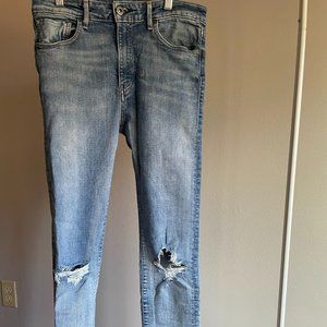 Levi's distressed high rise skinny jeans